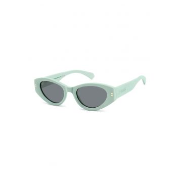 Ochelari de soare ovali cu logo discret - Verde pal