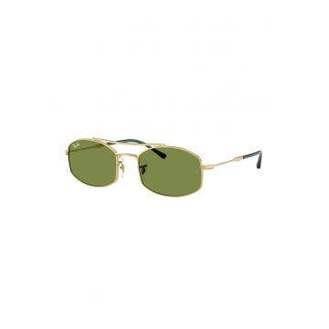 Ochelari de soare ovali cu rama metalica si model unisex - Auriu/Auriu rose