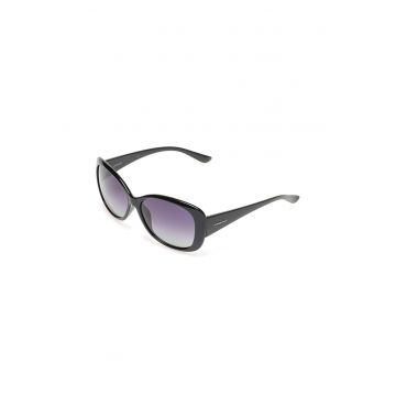 Ochelari de soare ovali unisex cu lentile polarizate - Negru