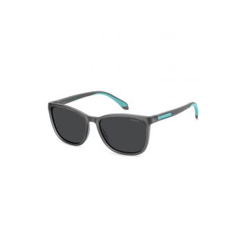 Ochelari de soare patrati cu lentile polarizate - Negru/Verde persan