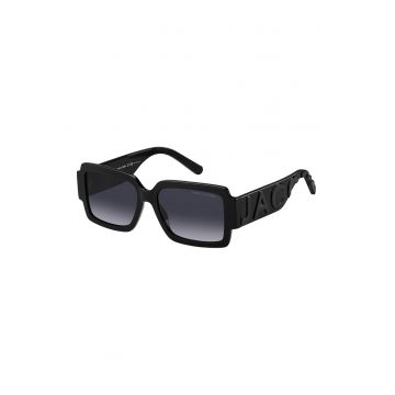 Ochelari de soare patrati cu logo - 49875 - Negru