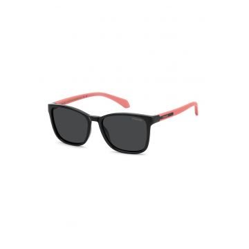 Ochelari de soare patrati polarizati - Negru/Coral