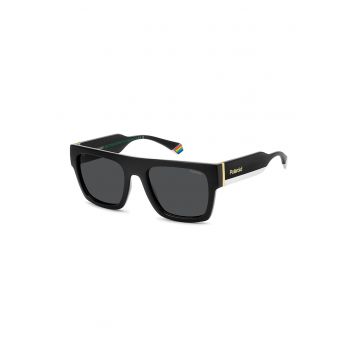Ochelari de soare patrati unisex cu lentile polarizate - Auriu/Negru