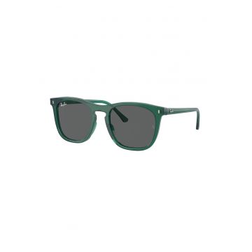 Ochelari de soare patrati unisex cu lentile uni - Verde englez