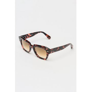 Ochelari de soare patrati unisex State Street - Maro inchis/Roz somon