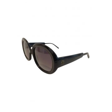 Ochelari de soare rotunzi cu lentile in degrade - Negru stins