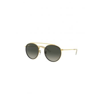 Ochelari de soare rotunzi unisex cu lentile oglinda - Auriu
