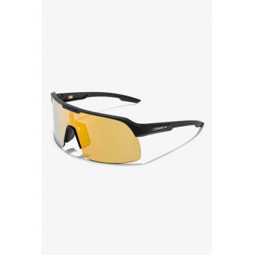 Ochelari de soare shield unisex cu lentile uni - Negru