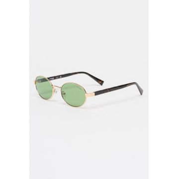 Ochelari de soare unisex cu lentile ovale - Auriu/Maro