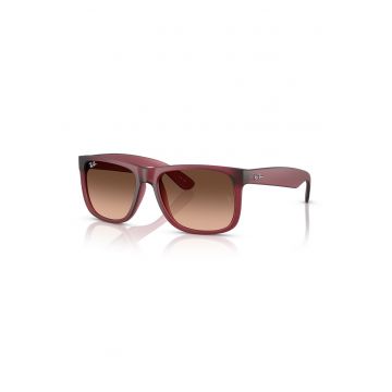 Ochelari de soare wayfarer cu logo discret Justin - Rosu capsuna