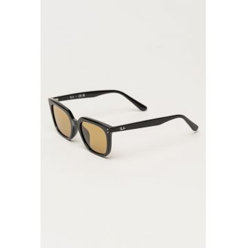 Ochelari de soare wayfarer unisex cu lentile uni - Negru/Negru stins