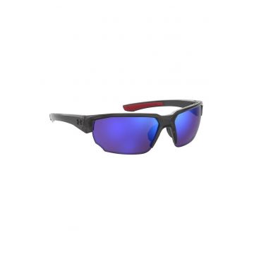 Ochelari de soare wrap cu model unisex - Rosu vintage/Gri antracit
