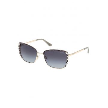 Ochelari de soare cat-eye cu accente animal print