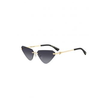Ochelari de soare cat-eye cu lentile in degrade - Auriu/Gri inchis