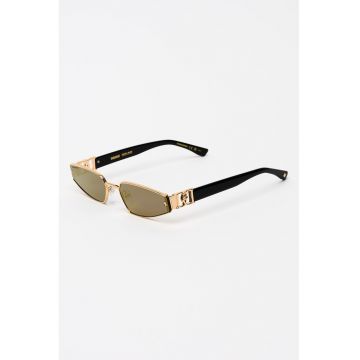 Ochelari de soare cat-eye cu lentile oglinda - Auriu