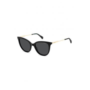 Ochelari de soare cat-eye cu rama metalica - Auriu/Negru