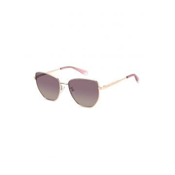 Ochelari de soare cat-eye polarizati - Auriu rose/Roz
