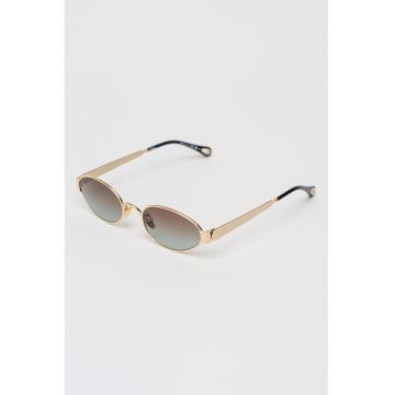 Ochelari de soare cu lentile ovale - Auriu