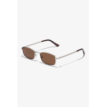 Ochelari de soare dreptunghiulari unisex cu rama metalica - Argintiu