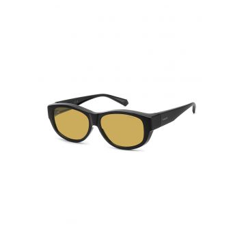 Ochelari de soare ovali unisex polarizati - Negru stins