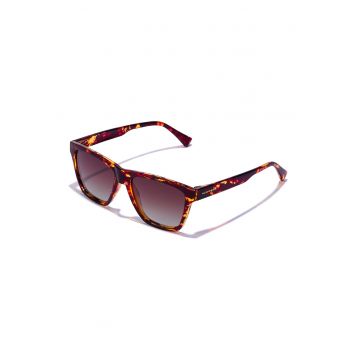 Ochelari de soare patrati unisex cu lentile polarizate - Maro inchis/Negru