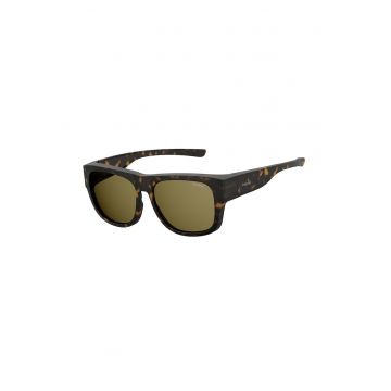 Ochelari de soare patrati unisex polarizati - Negru/Maro