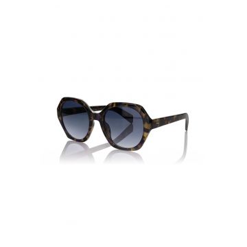 Ochelari de soare rotunzi cu model unisex - Negru