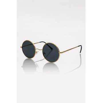 Ochelari de soare unisex cu lentile polarizate si aspect metalic - Auriu