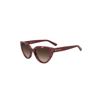 Ochelari de soare cat-eye cu lentile in degrade - Albastru oceanic/Roz inchis/Rosu vintage