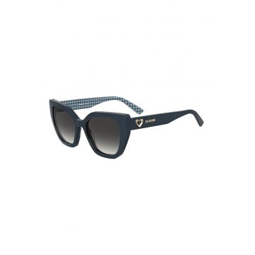 Ochelari de soare cat-eye cu logo - Albastru petrol