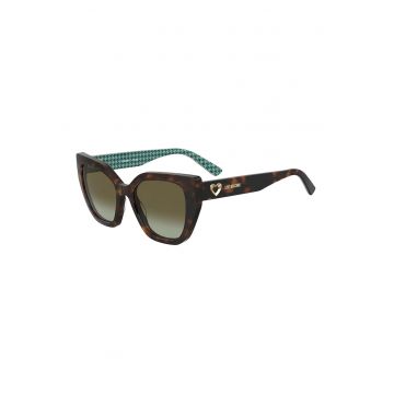 Ochelari de soare cat-eye cu logo - Maro camel