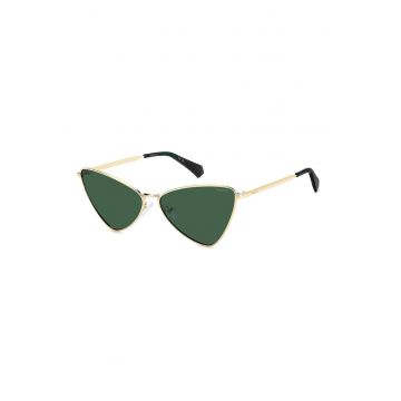 Ochelari de soare cat-eye cu rama din otel inoxidabil - Auriu