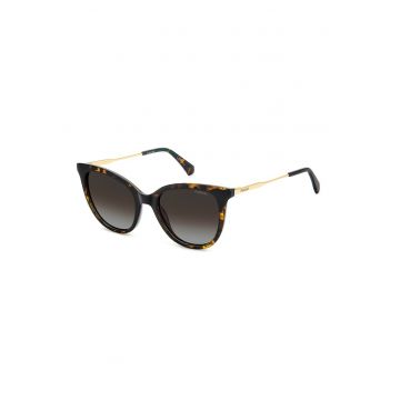 Ochelari de soare cat-eye cu rama metalica - Negru/Galben