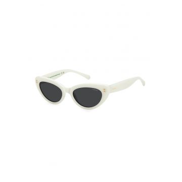 Ochelari de soare cat-eye polarizati - Alb murdar