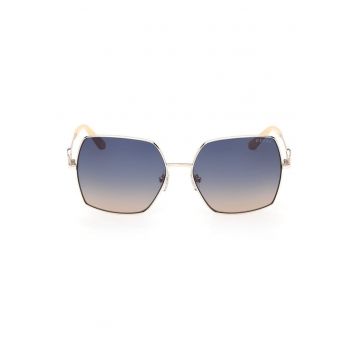 Ochelari de soare dama  rame aurii - lentile albastre degrade - 58x16x135mm