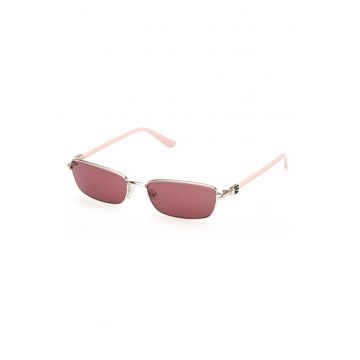 Ochelari de soare dama  rectangulari - aurii - lentile oglinda - 55x17x140mm