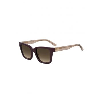 Ochelari de soare dreptunghiulari cu lentile in degrade - Bej inchis/Violet aubergine