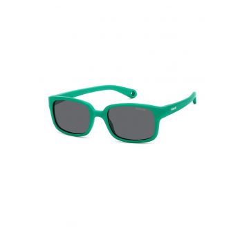 Ochelari de soare dreptunghiulari cu logo - Verde deschis