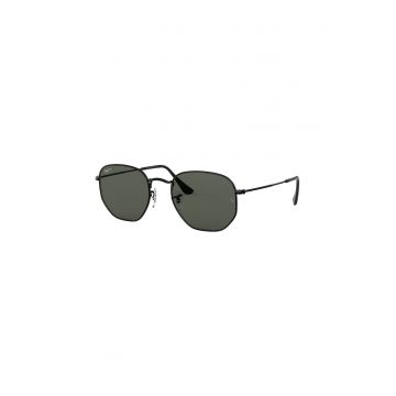 Ochelari de soare hexagonali unisex cu lentile polarizate - Negru -