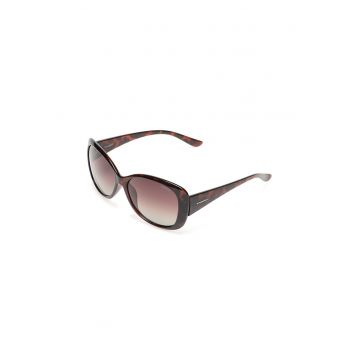 Ochelari de soare ovali unisex cu lentile polarizate - Maro inchis