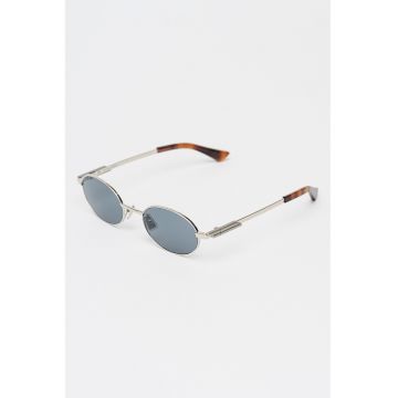 Ochelari de soare ovali unisex cu rama metalica - Argintiu