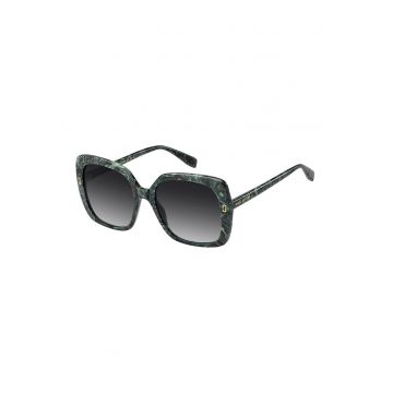 Ochelari de soare patrati cu imprimeu abstract - Verde smarald/Black Onyx