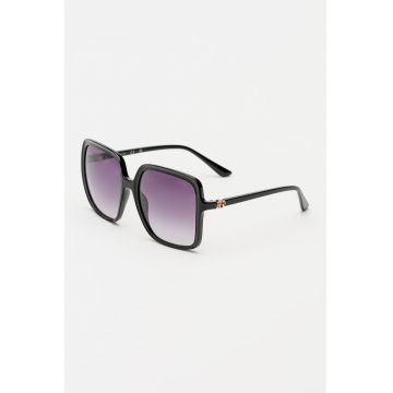 Ochelari de soare patrati cu lentile cu aspect in degrade - Negru