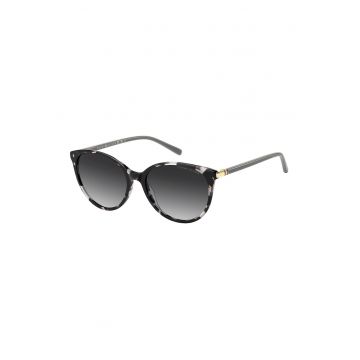 Ochelari de soare rotunzi cu lentile in degrade - Negru/Gri deschis