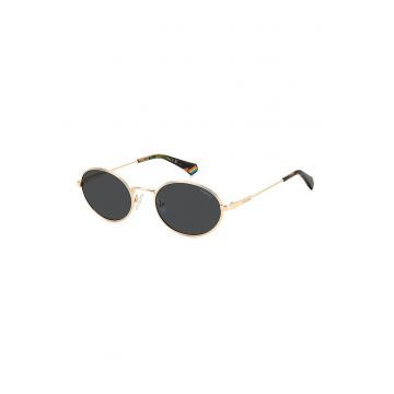 Ochelari de soare rotunzi unisex cu lentile polarizate - Maro/Auriu rose