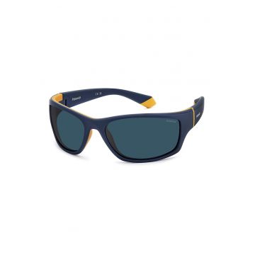 Ochelari de soare wrap cu lentile polarizate - 65995 - Galben/Bleumarin