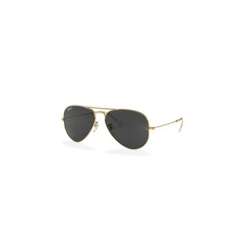 Ochelari de soare aviator cu rama metalica - Auriu/Transparent