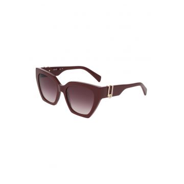 Ochelari de soare butterfly cu lentile in degrade - Auriu/Visiniu inchis