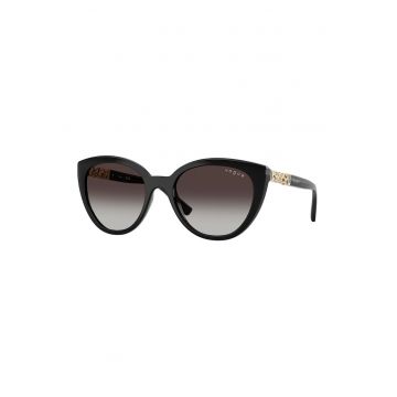 Ochelari de soare cat-eye cu lentile in degrade - Auriu/Negru