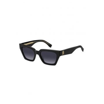 Ochelari de soare cat-eye cu lentile uni - Auriu/Negru